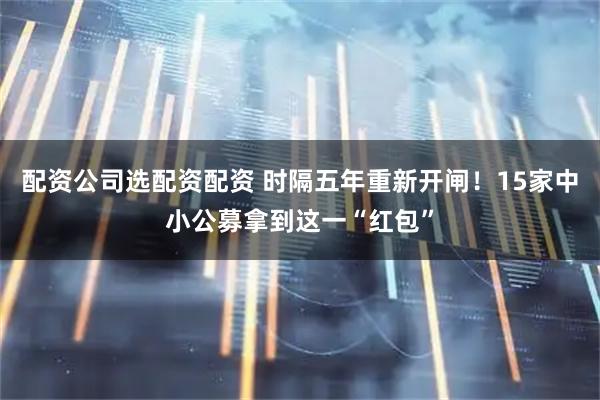 配资公司选配资配资 时隔五年重新开闸！15家中小公募拿到这一“红包”